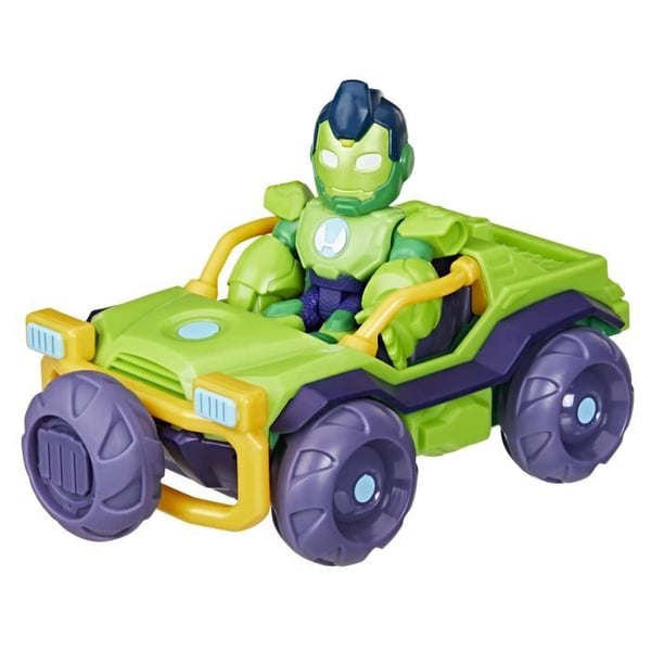 Iron Hulk-figur og pansret bolide-k�ret�j, Marvel Iron Man og hans fantastiske venner, alder 3+