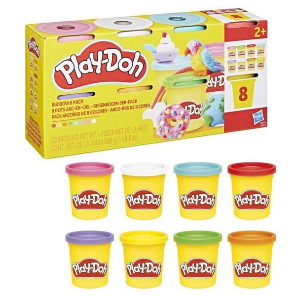 Play-Doh 8 regnbuefarver, 85 g b�tter modellervoks