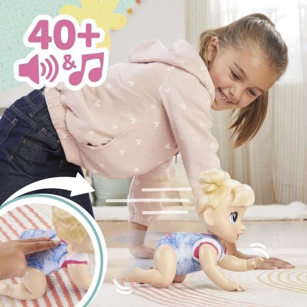 Baby Alive, Harper Hugs Crawling, 27 cm elektroninen nukke ry�mii, vaaleat hiukset, 3-vuotiaille ja sit� vanhemmille