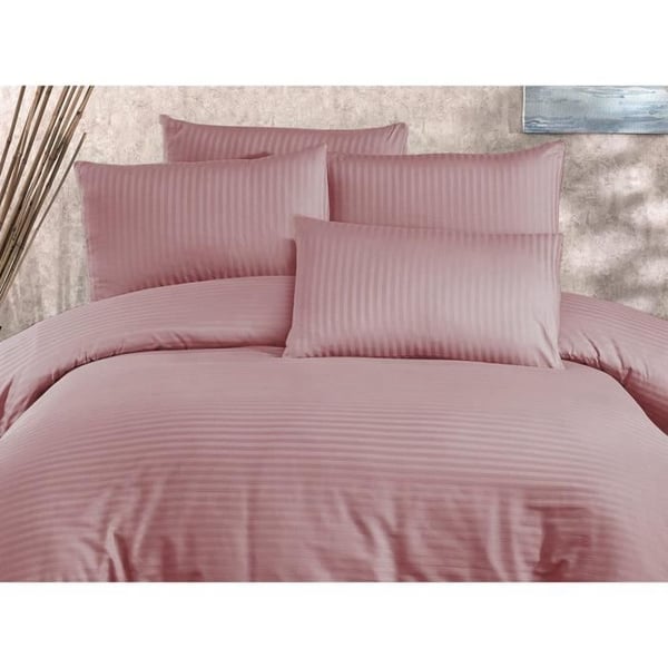 Bäddset - 1 påslakan 220 x 240 cm + 2 örngott 60 x 60 cm - 80% bomull, 20% polyester - Puderfärgad