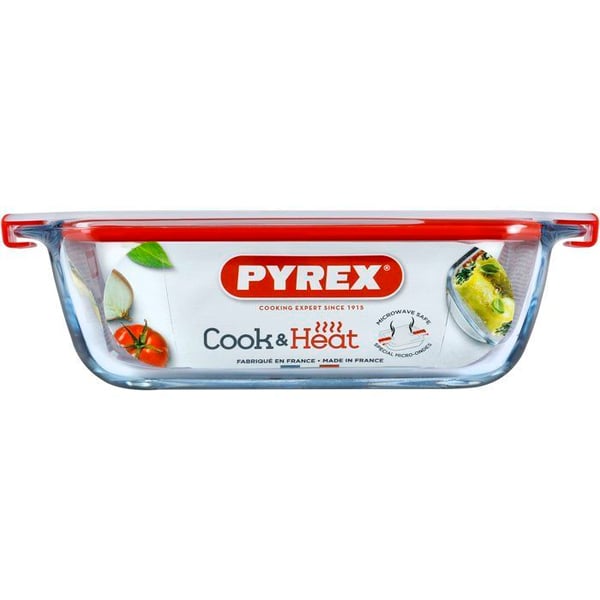 PYREX - COOK & HEAT - Rektangul�r glasboks med l�g 23 * 15 cm