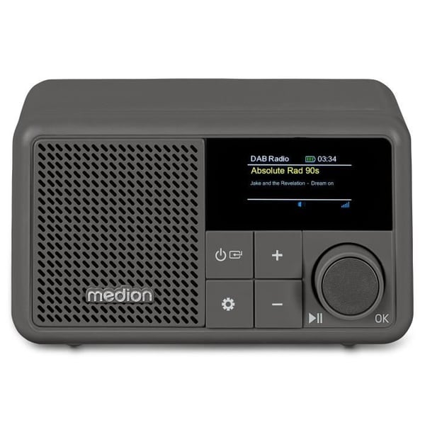 Miniradio - MEDION - DAB/FM - Mono 2W RMS - Harmaa