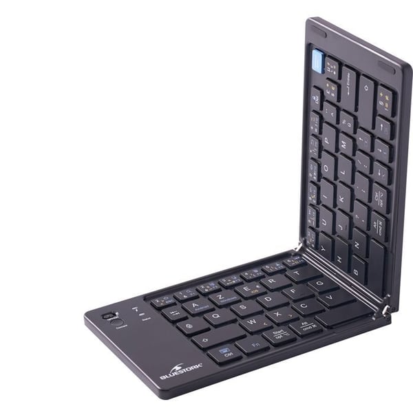 Sammenklappeligt tr�dl�st tastatur - Computer, Tablet, Smartphone, TV - Saksetaster - BLUESTORK - KB-MINI-FOLD/FR - AZERTY - Sort