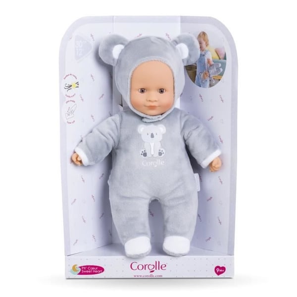 Mon Doudou COROLLE - Pti' Coeur Koala - 30 cm - liten babydocka - vaniljdoft - från 9 månader