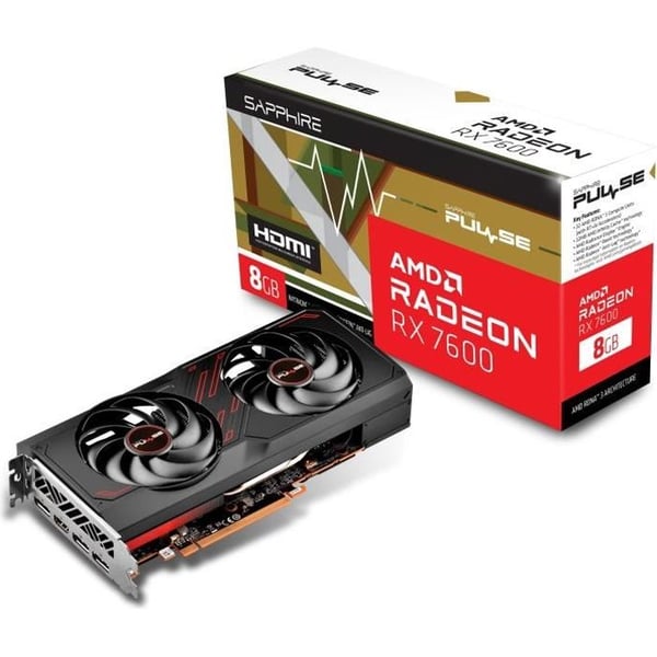 Sapphire - Grafikkort - Pulse AMD Radeon - RX 7600 Gaming 8 GB GDDR6 - HDMI / TRIPLE DP