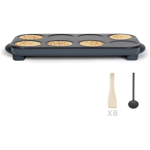 Maxi Crepe Party - LIVOO - DOC186G - 1500 W - 8 mini-crepes � 12 cm - Non-stick bel�gning - Sort