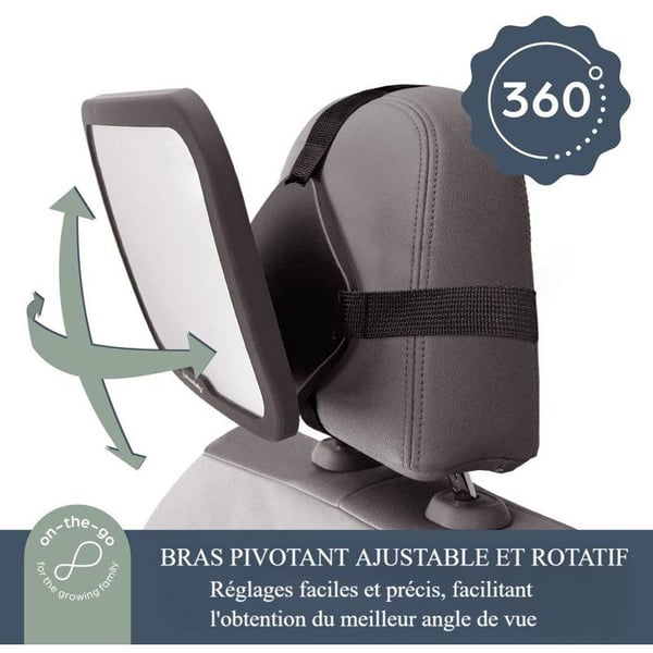 Stort rektangul�rt bakspejl - DREAMBABY - Justerbart til bags�det - 20 x 24 cm - Sort