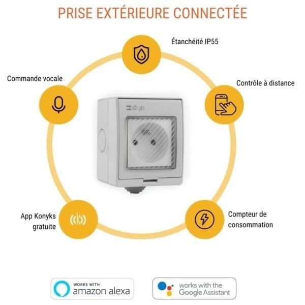 Udend�rs stikkontakt - KONYKS - Pluviose FR - WiFi - Hvid