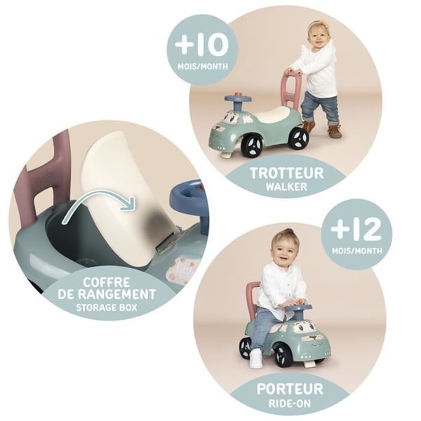 Little Smoby - Autoteline - Laatikko satulan alla + istuin - Torvi - Alkaen 10 vuotta - Valmistettu Ranskassa
