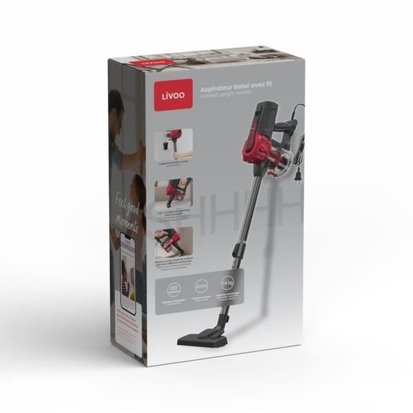 Sladddammsugare - LIVOO DOH142 - 600 W - 12 kPa - 82 dB - Cyklonisk - 0,55 L - Röd