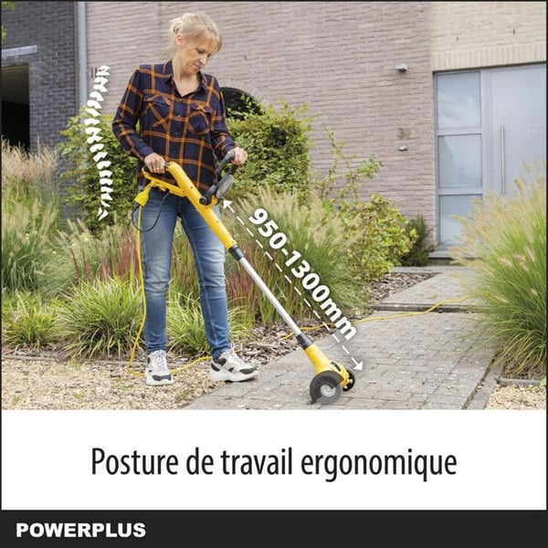 Powerplus POWXG6650 Electric Teleskooppinen rikkakasvi - rikkakasvien uuttolaite, 400 W, nylonilla ja ter�sharjalla