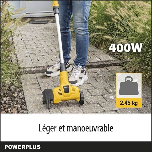 Powerplus POWXG6650 Electric Teleskooppinen rikkakasvi - rikkakasvien uuttolaite, 400 W, nylonilla ja ter�sharjalla