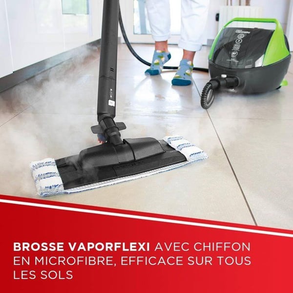 POLTI VAPORETTO Pro 95 Turbo Flexi - Damprenser til flere overflader - 1100 W - 1,3 L - Sort / Grøn