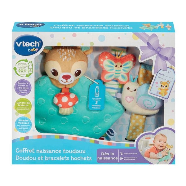 VTECH BABY - TOUDOUX GAVE S�T TIL NYF�DT - BL�DT L�GEt�j OG RANGLEARMB�ND (GENBRUGSPLASTIKFLASKER) - Flerfarvet
