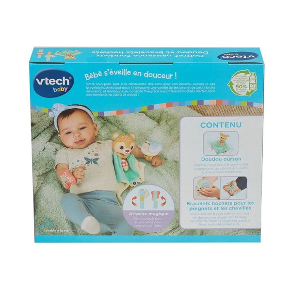 VTECH BABY - TOUDOUX GAVE S�T TIL NYF�DT - BL�DT L�GEt�j OG RANGLEARMB�ND (GENBRUGSPLASTIKFLASKER) - Flerfarvet