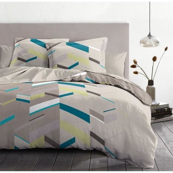 Påslakanset 220x240 cm HOME LINGE PASSION MARCO: Påslakan + 2 örngott - 100% bomull 57 trådantal - Taupe