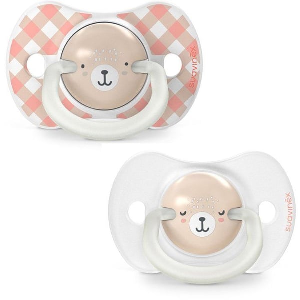 2-pack symmetriska nappar - SUAVINEX - Night&Day Wild&Free - SX Pro - 0 till 6 månader - Rosa
