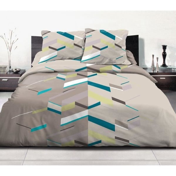 Påslakanset 220x240 cm HOME LINGE PASSION MARCO: Påslakan + 2 örngott - 100% bomull 57 trådantal - Taupe