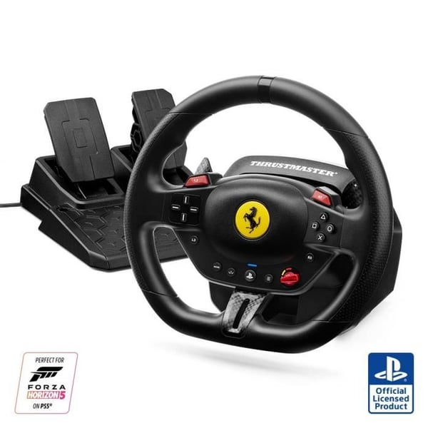 Ohjauspy�r� + polkimet - Thrustmaster - T98-P Ferrari 296 GTB - Ilman ��nij�rjestelm�� - Langallinen USB - Musta