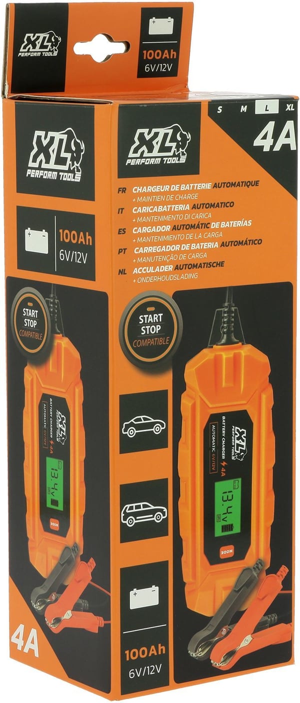 Auton akkulaturi - XLPT - 4A - 70W - 12V - 3 m - IP65 - Virtal�hdetila - Digitaalinen n�ytt�