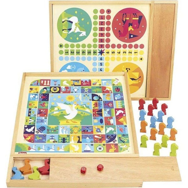 JEUJURA Gås- och småhästspel - Bricka med träpenna