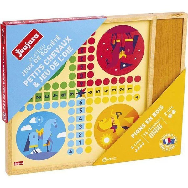 JEUJURA Gås- och småhästspel - Bricka med träpenna