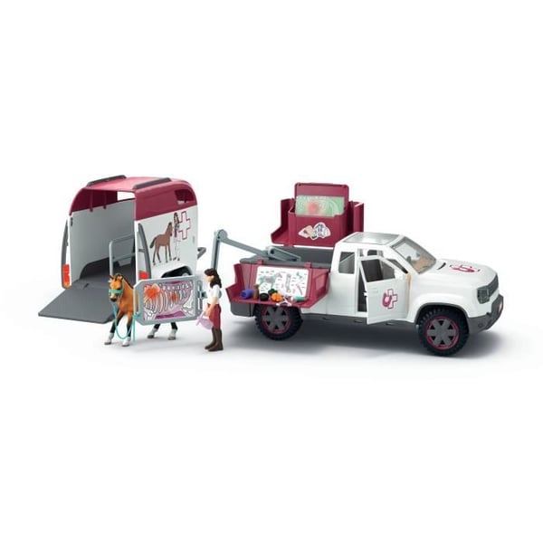 Mobilt dyrl�ges�t med trailer, SCHLEICH 42704 Hesteklub