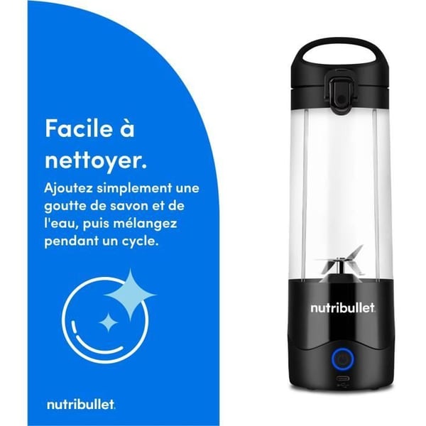 B�rbar blender - NUTRIBULLET - NBP003B - 100 W - 0,475 L - BPA-fri - Sort - En vandflaske medf�lger