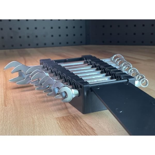 9-osainen metrinen kiintoavainsarja - KS TOOLS - 922.0043 - R�ikk�toiminen kiintoavain laatikossa - 8-19 mm - 15� viisto haarukkakulma