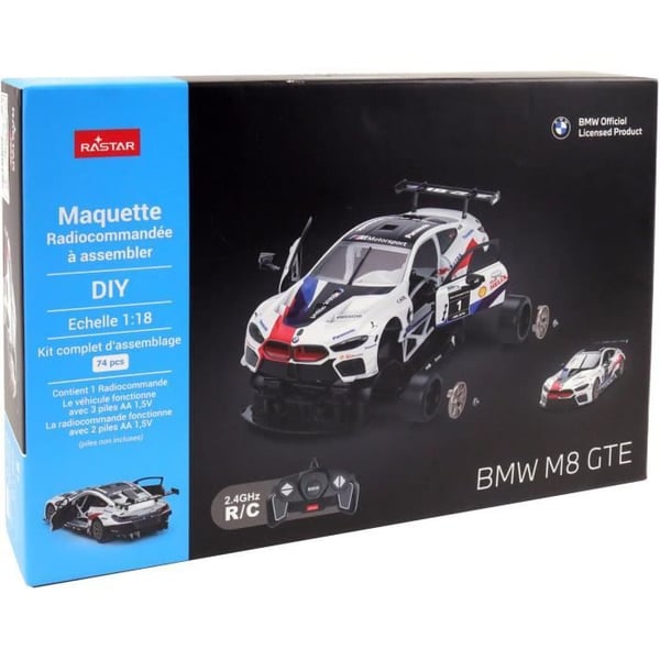 Kaukos��dinauto - TURBO CHALLENGE - BMW M8 GTE - Valkoinen - 1/18 - Helppo koota