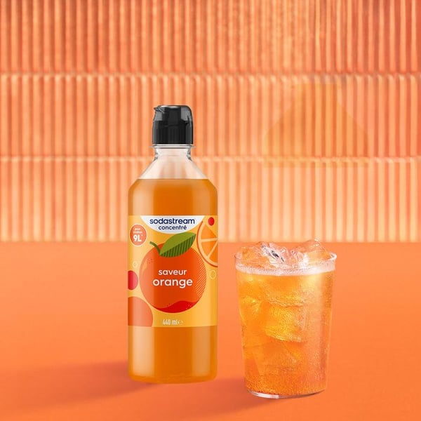 SODASTREAM Koncentrat - Förpackning med 6 apelsinkoncentrat - Upp till 54 liter drycker - 440 ml