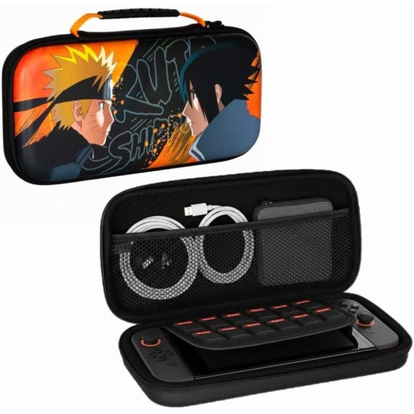 Suojakotelo - Nintendo Switch 2 - Konix - Naruto Shippuden - Tarvikkeiden s�ilytys - Naruto ja Sasuke - Musta ja oranssi