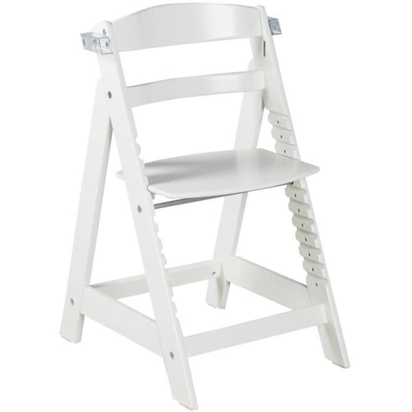 H�jstol - ROBA - SIT UP CLICK & FUN - Aftagelig madbakke - Justerbar h�jde - Op til 70 kg - Hvidlakeret tr�