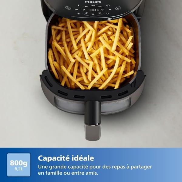 Oljefri fritös - PHILIPS - AirFryer NA230/00 - Kapacitet 6,2 l - 13 tillagningsprogram - 1700 W