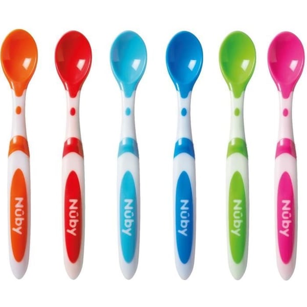 6 vieroituslusikan setti - NUBY - Moniv�rinen