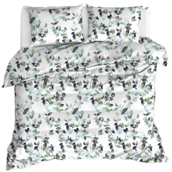 Bäddset - 1 påslakan 220 x 240 cm + 2 örngott 60 x 60 cm - 65% bomull, 35% polyester - Grön