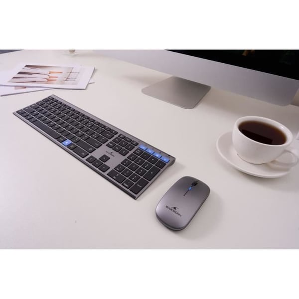 Langaton n�pp�imist� - Saksileikatut n�pp�imet - BLUESTORK - AZERTY - Metalli - Hiljainen