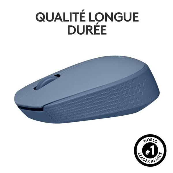 Logitech M171 Langaton hiiri 2,4 GHz mini -UUSB mini -receiver, optinen valvonta, ambidextrous -sininen harmaa