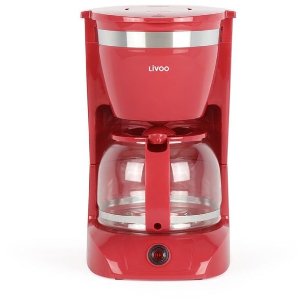 S�hk�inen kahvinkeitin - LIVOO - DOD163RC - 800 W - 1,25 L - 12 kuppia - Punainen
