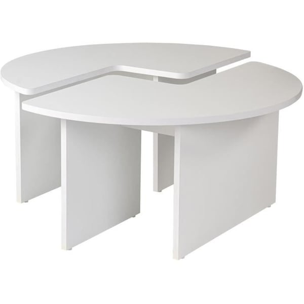 Sofabord - MOIRA - Rundt - Naturhvid - 90 x 90 x 41 cm