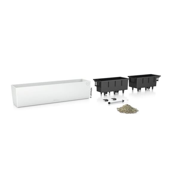 Jardiniere - Balconera farve 80 - Komplet sæt - Hvid - 12 L - LECHUZA