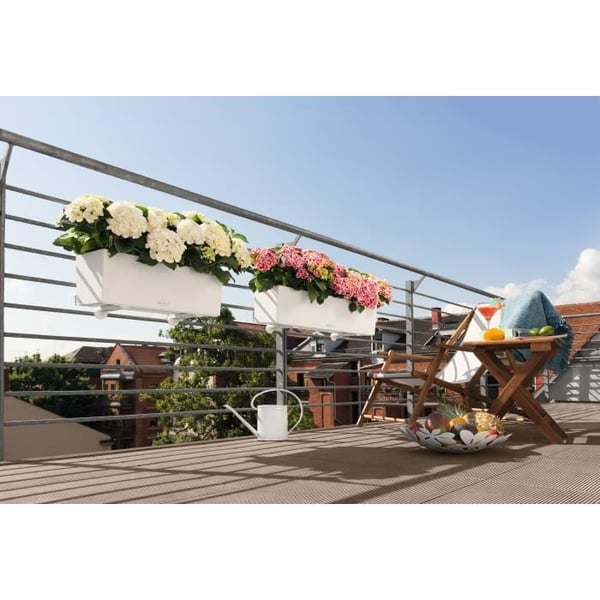 Jardiniere - Balconera farve 80 - Komplet sæt - Hvid - 12 L - LECHUZA