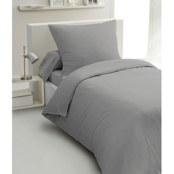 2-delat påslakanset - HOME LINGE PASSION - HP72080 - 82 g mikrofiber - 140 x 200 cm - ljusgrå
