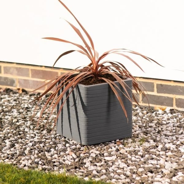 Blomkruka - STRATA - Fyrkantig - Banbury - Ø 30,5 cm x 30 cm H - Grafitfärg