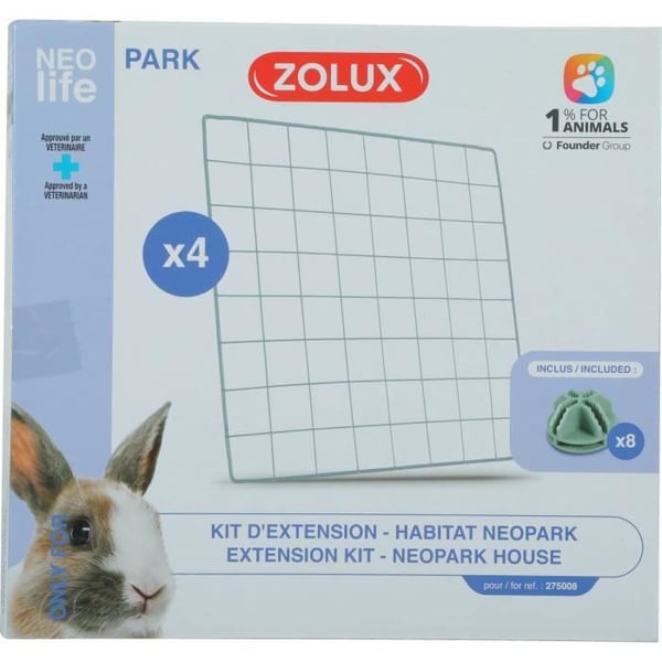 Laajennussarja modulaariselle kotelolle - ZOLUX - Neo Park - Rabbit - 4 ruudukkoa