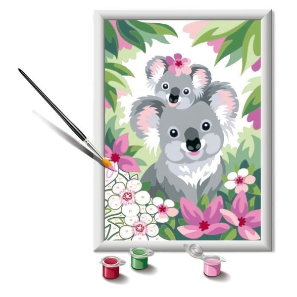 CreArt Kids 18x24 cm Koala Mom and Baby, Paint by Numbers Kit, Art Numbers, Ages 9+, 25833, Ravensburger