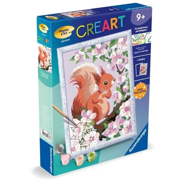 CreArt Kids 18x24 cm egern i for�r, Paint by Numbers Kit, Ages 9+, 25837, Ravensburger
