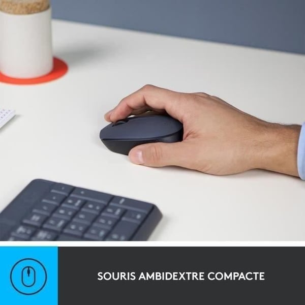 LOGITECH MK235 Mouse Keyboard Kit - Tr�dl�s - AZERTY - USB-modtager