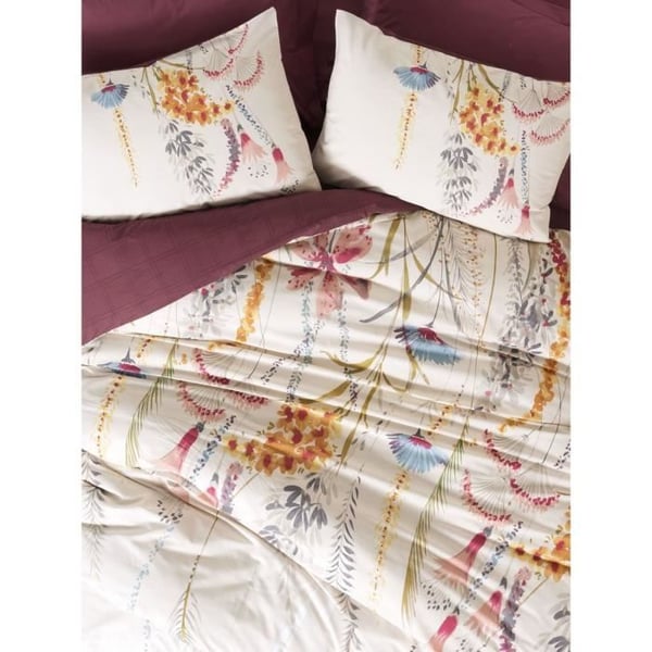Bäddset - 1 påslakan 220 x 240 cm + 2 örngott 60 x 60 cm - 100% bomull - Röd