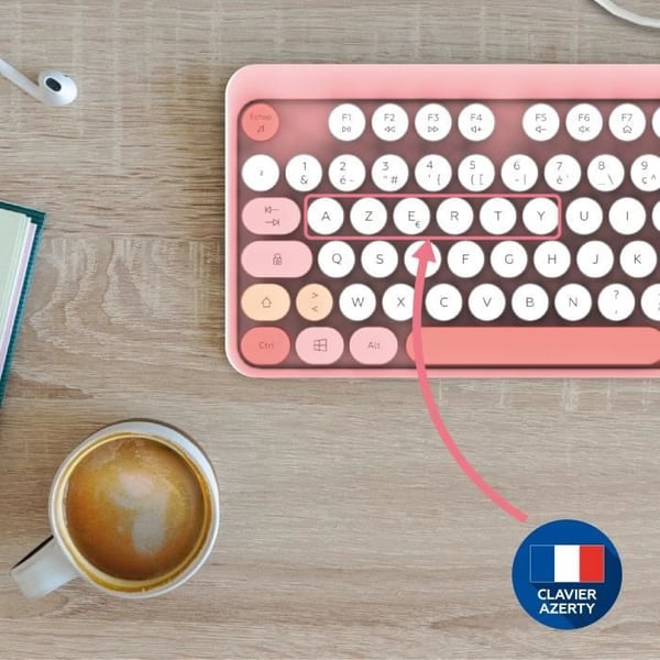 Trådløst tastatur + mus combo - MOBILITY LAB - Pure Color - Pink - Ergonomisk design - Diskret skrivning